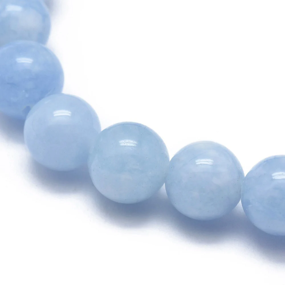 Beaded Natural Aquamarine Stretch Bracelet - Image 2