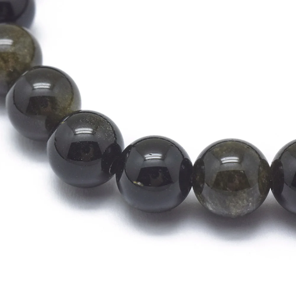 Beaded Obsidian Stretch Bracelet - Image 2