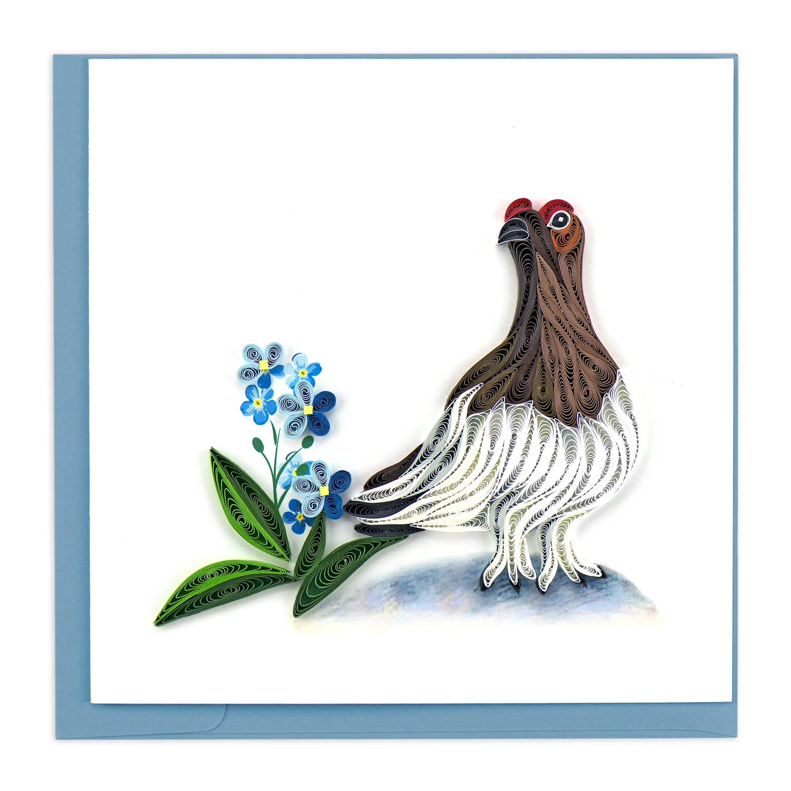 BL1059 Quilling Card – Willow Ptarmigan (State bird of Alaska)