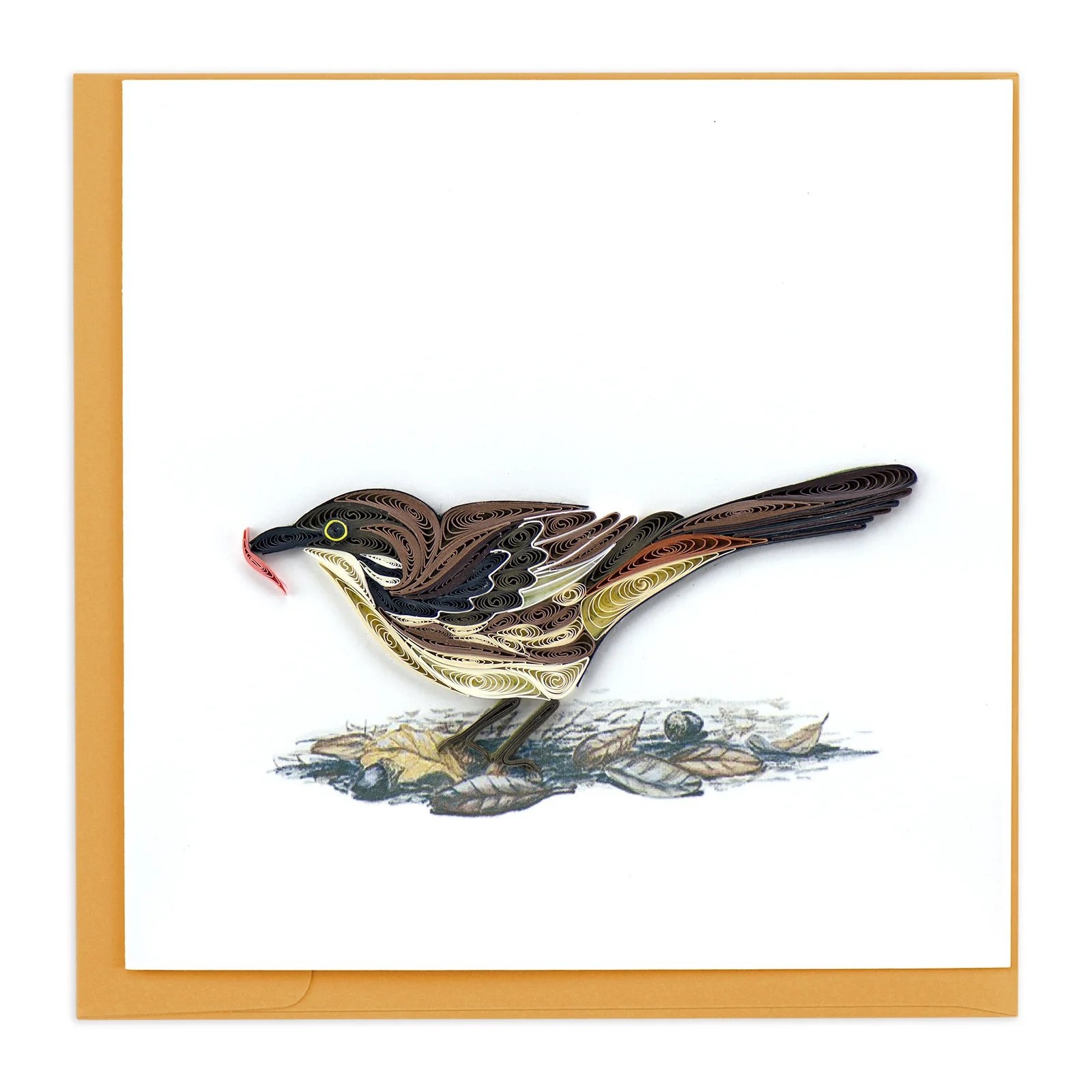 BL1065 Quilling Card – Brown Thrasher (State bird of Georgia)