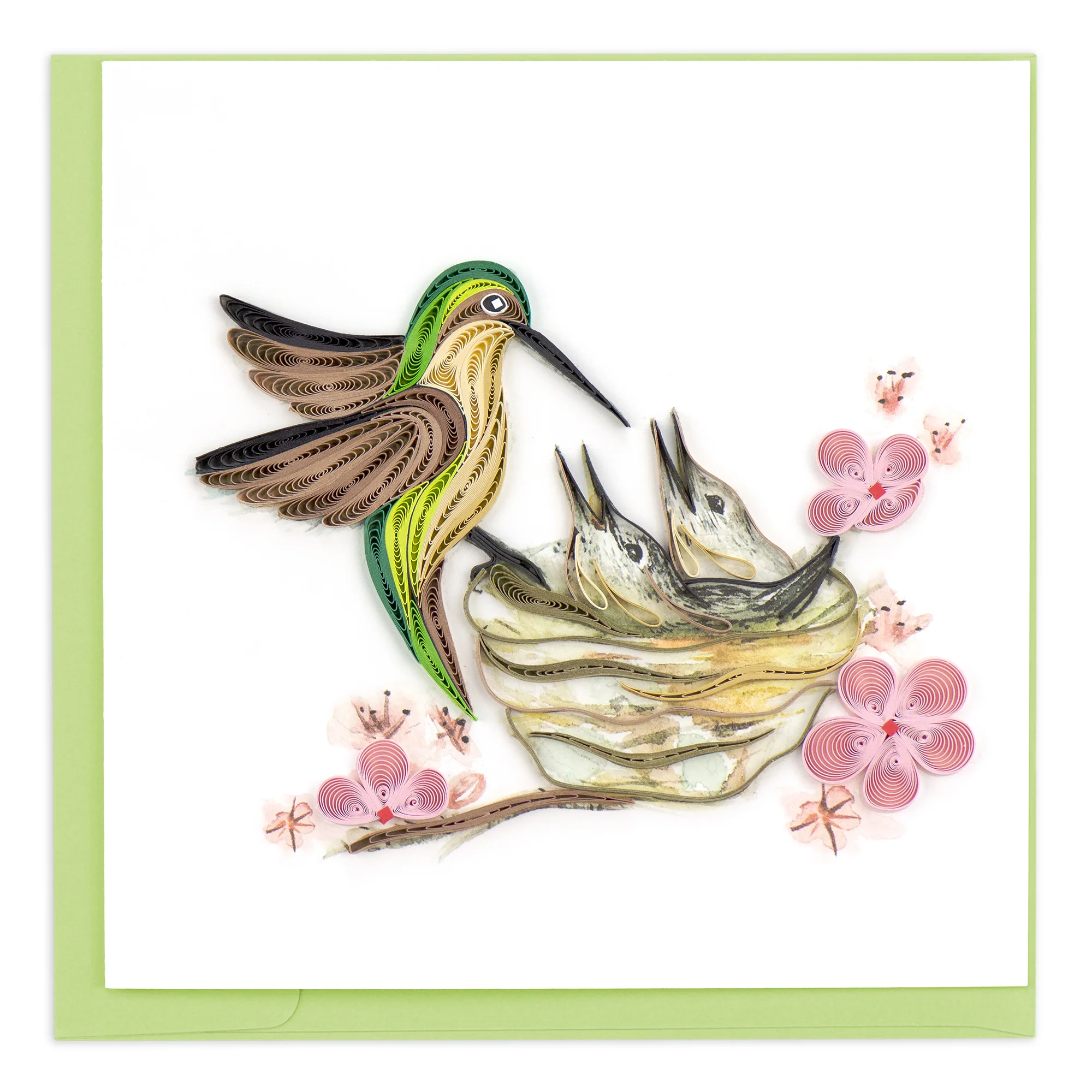 BL1236 Quilling Card – Hummingbird & Babies