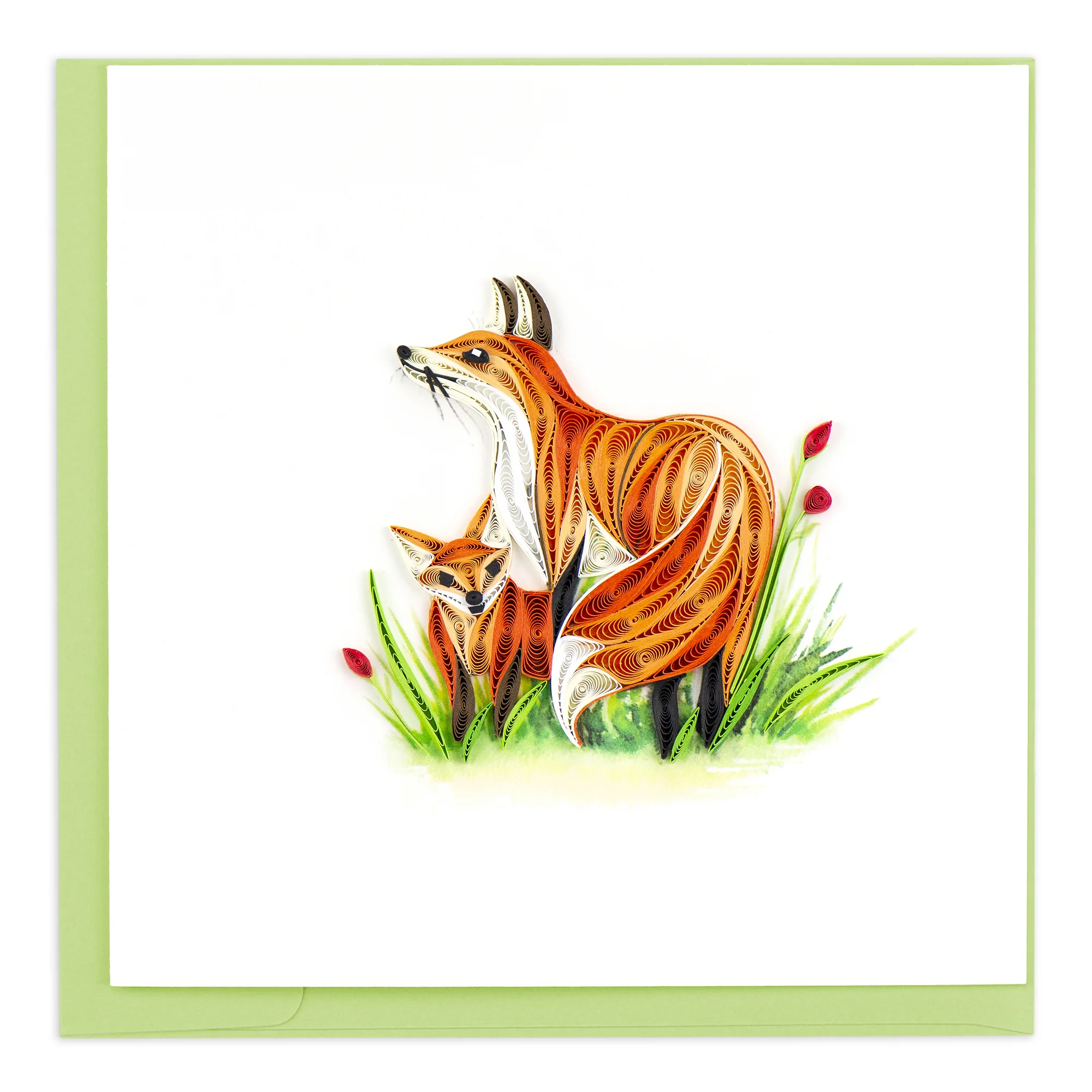 BL1238 Quilling Card – Fox & Cub