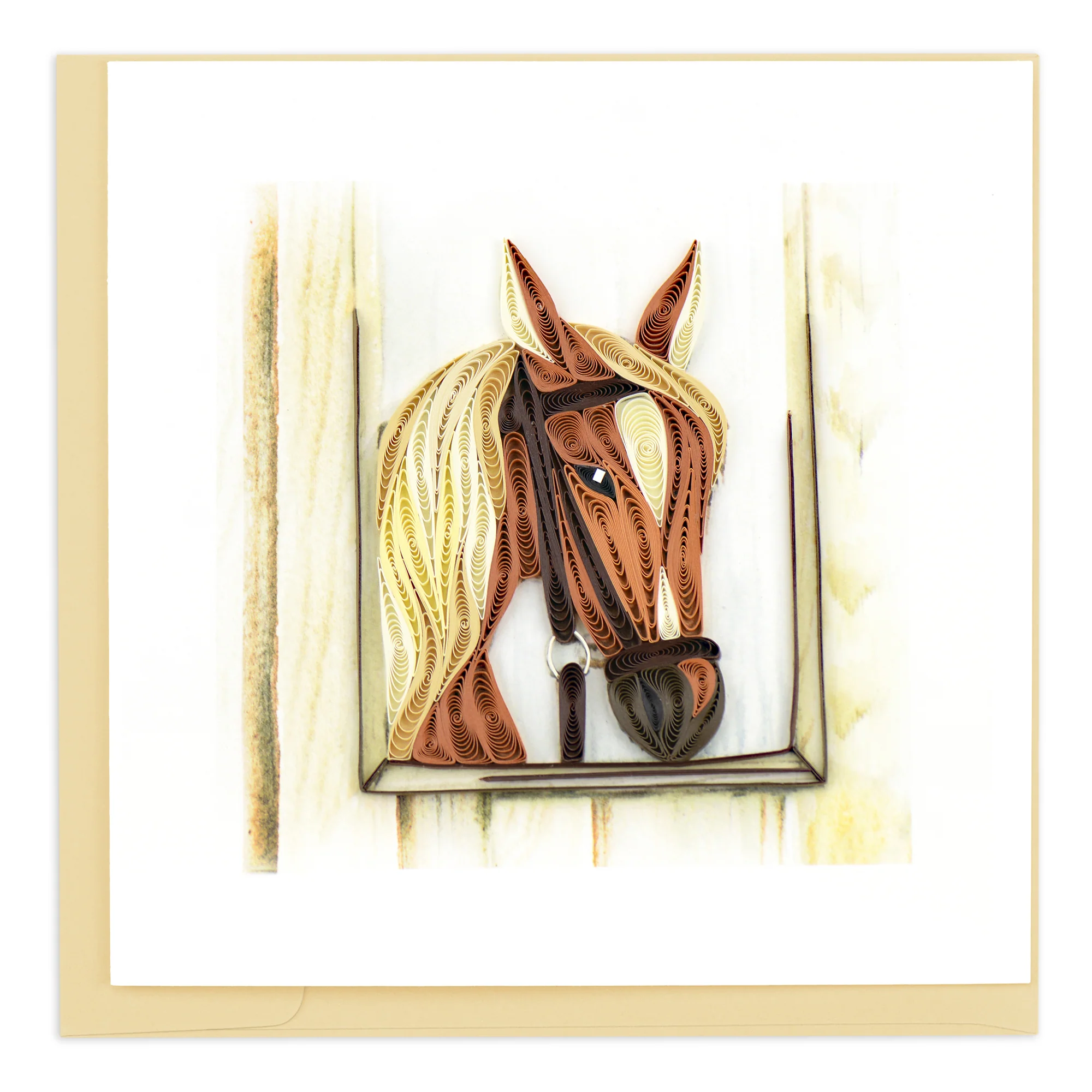BL1316 Quilling Card – Horse in Stable