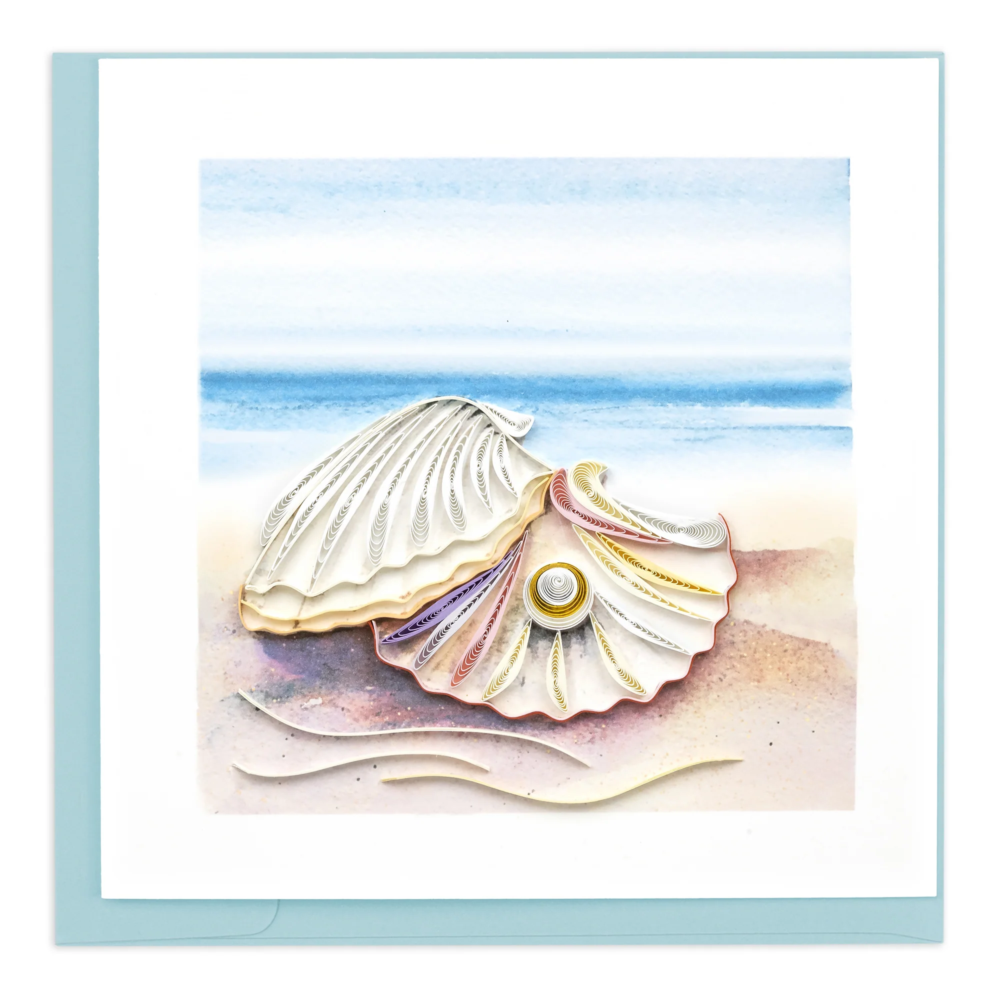 BL1352 Quilling Card – Seashell & Pearl