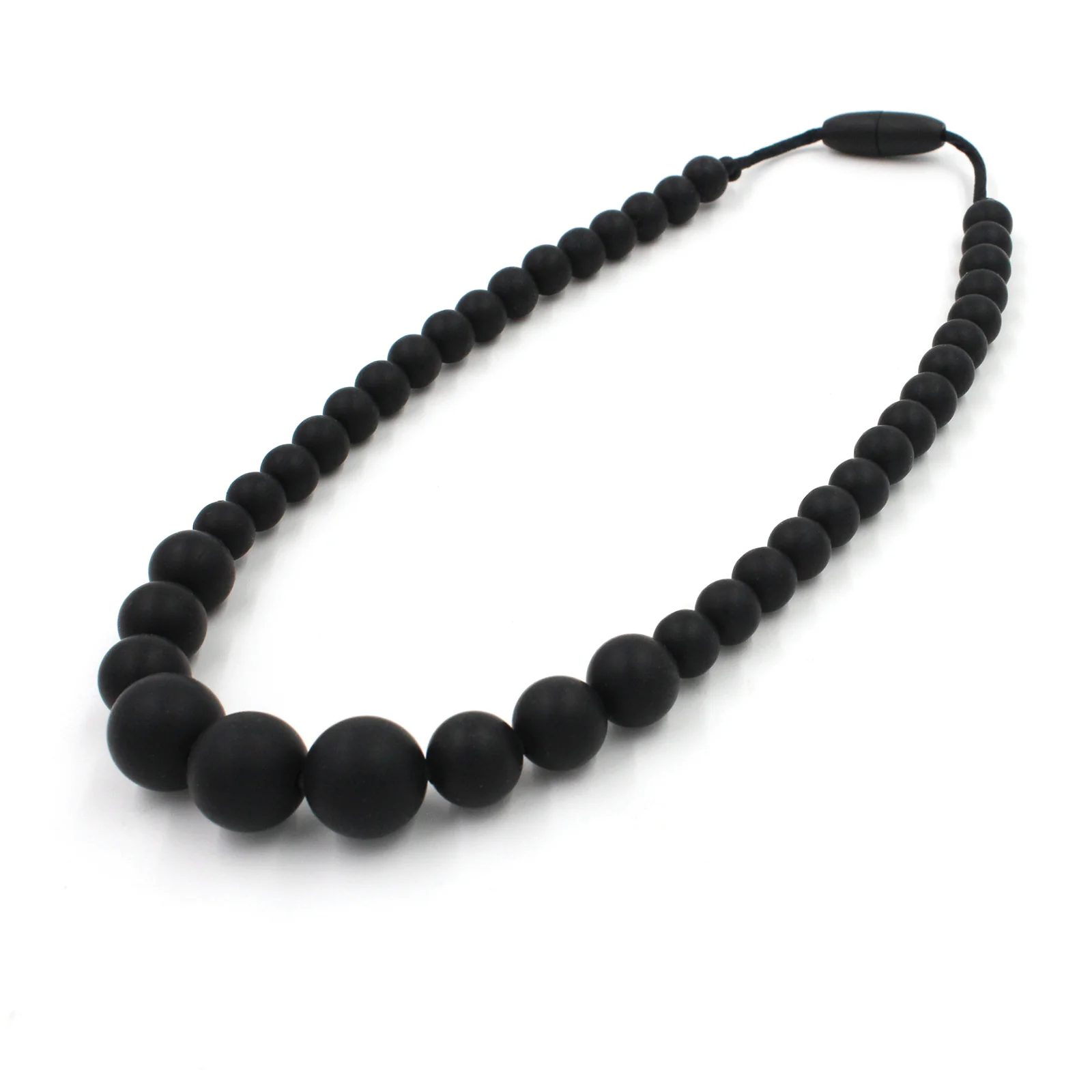 Black Silicon rubber bead necklace - Image 3