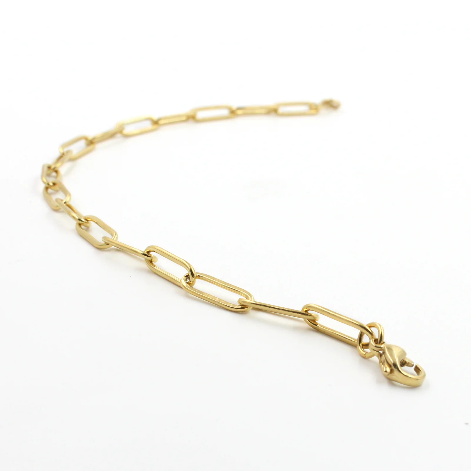 DG-20082013 Gold Stainless Steel Paper Clip Bracelet - Image 3