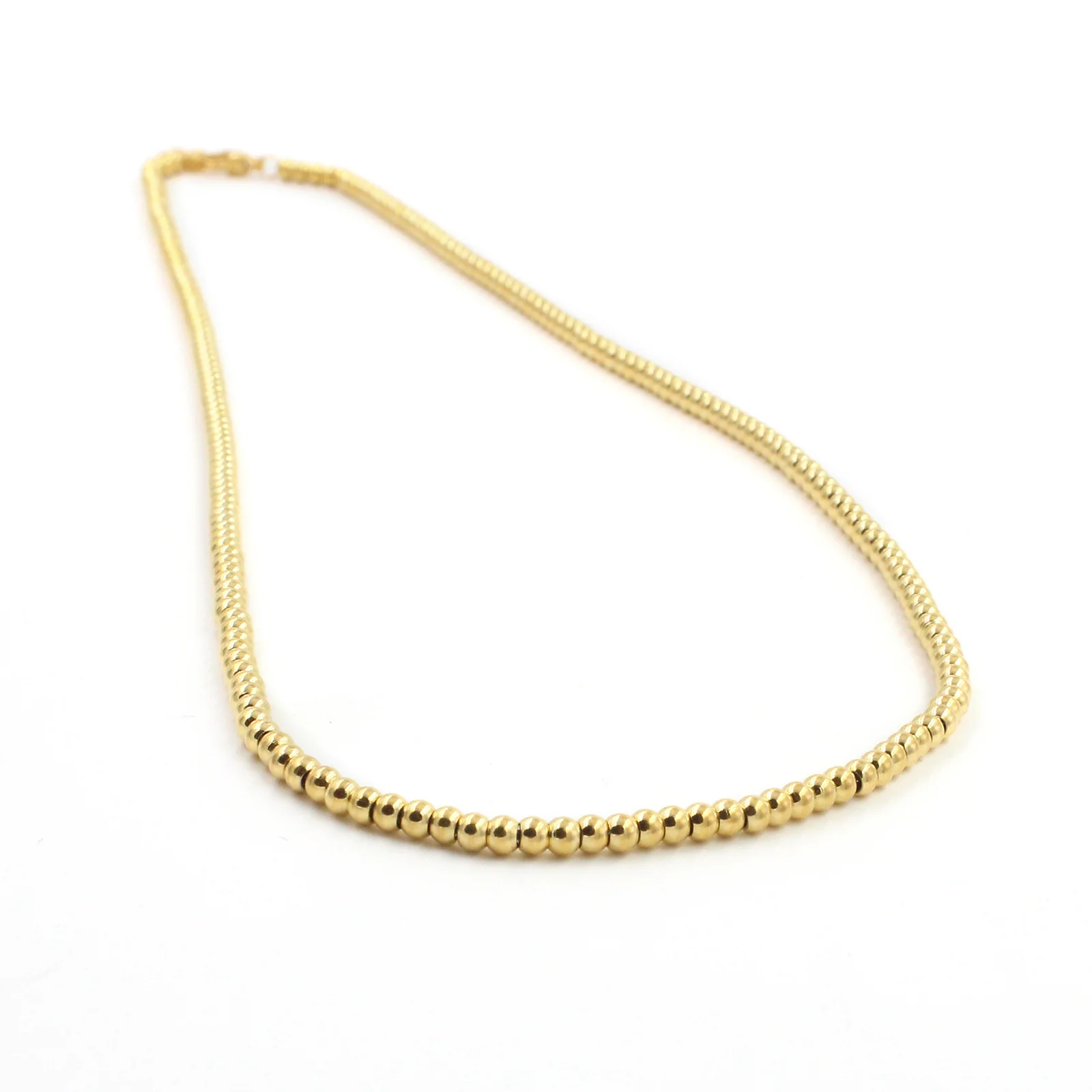 DG-20082604 Gold Stainless Steel Beaded Necklace - Image 3