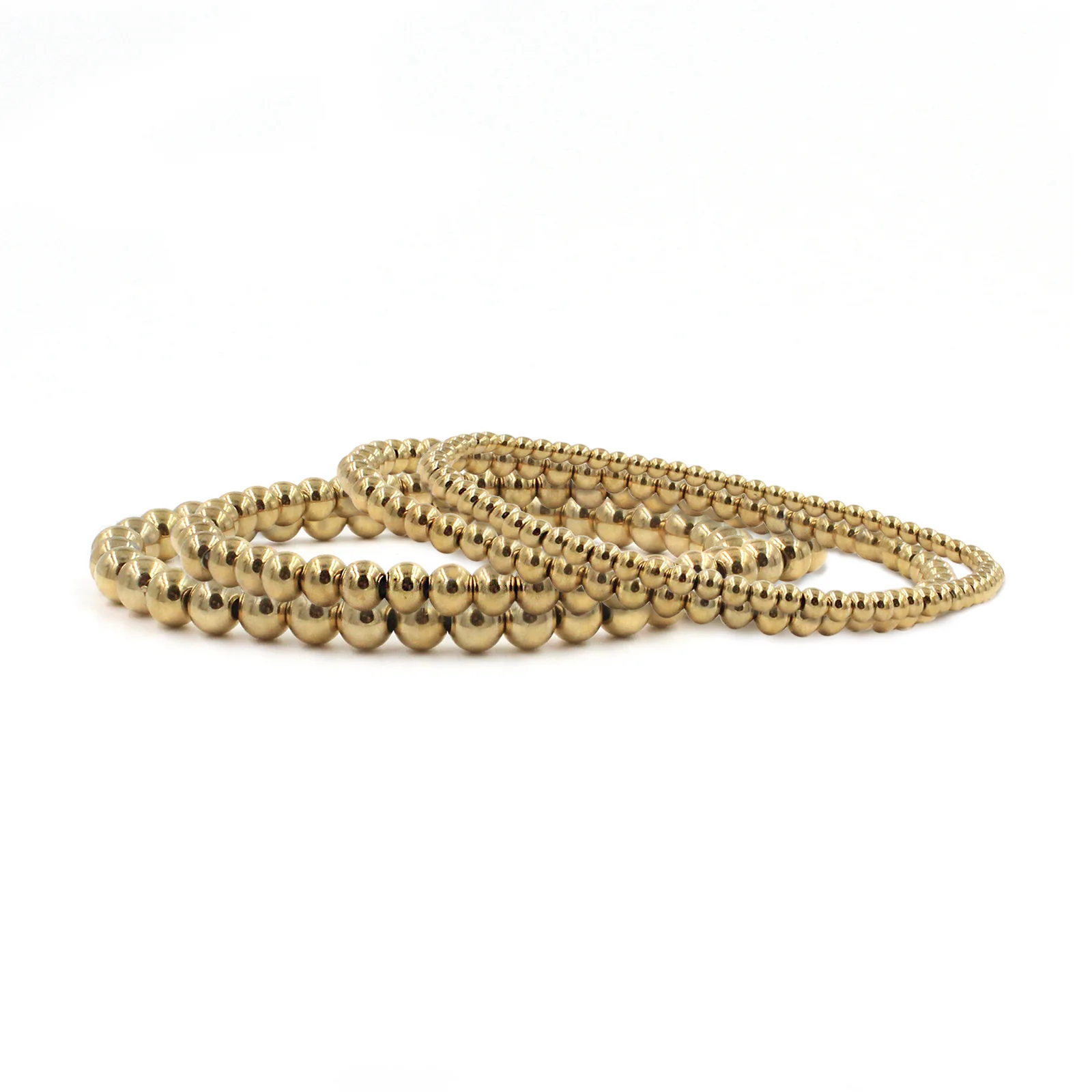 Gold Color Stainless Steel Beaded Bracelets