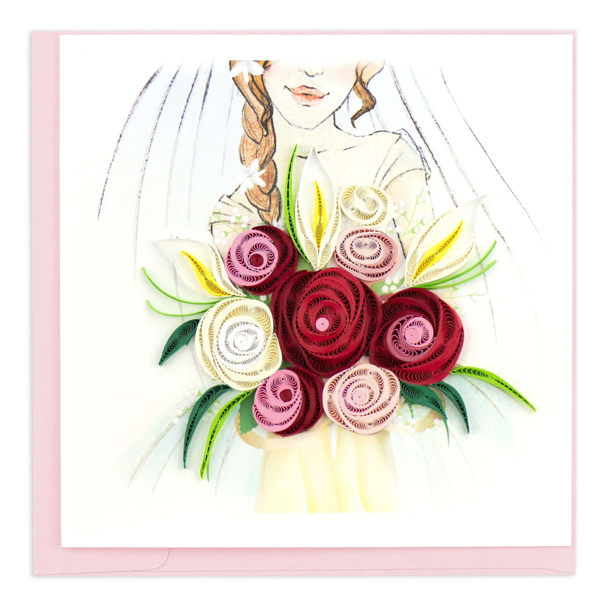 LV249 Quilling Card – Bridal Bouquet