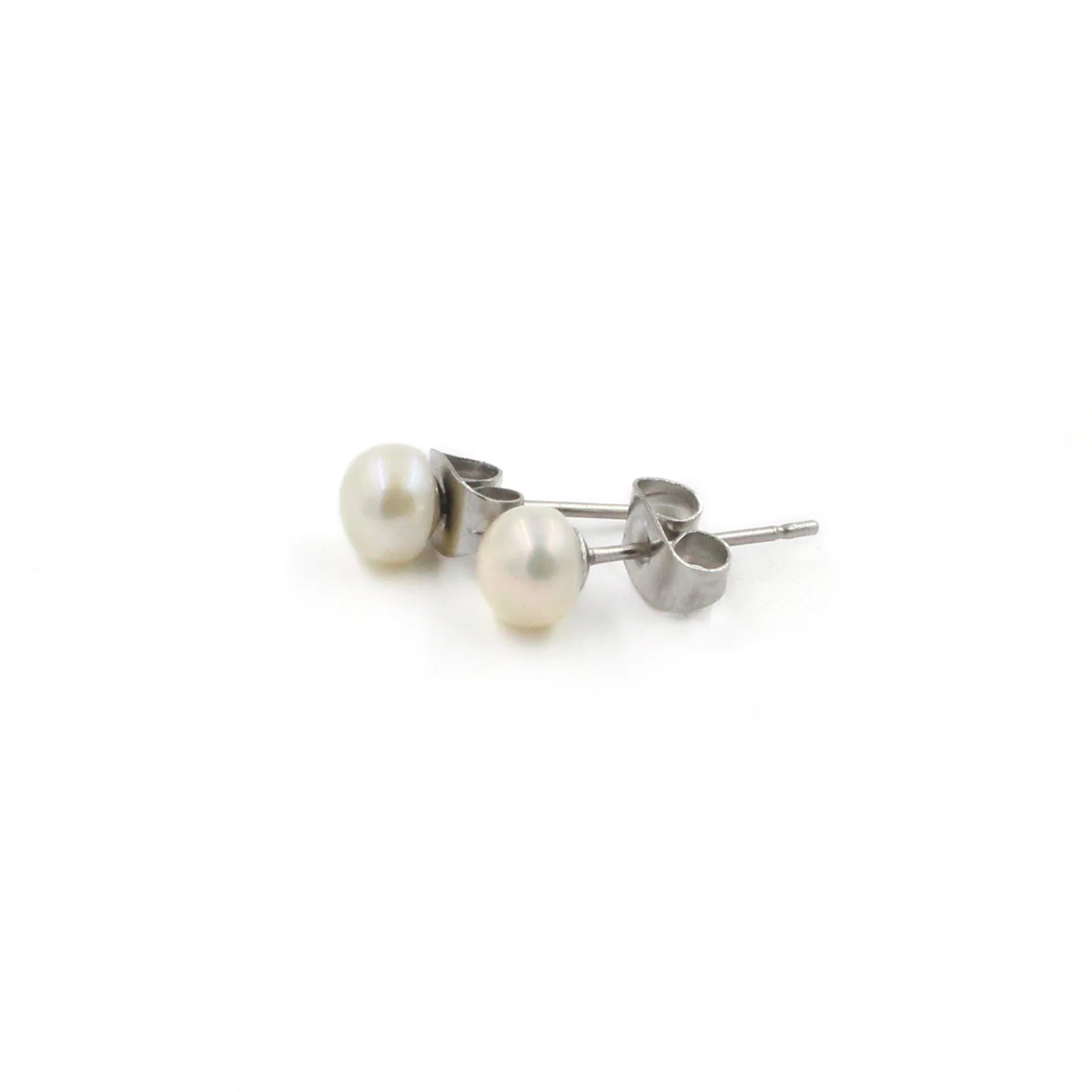 Pearl Stud Earrings - Image 3